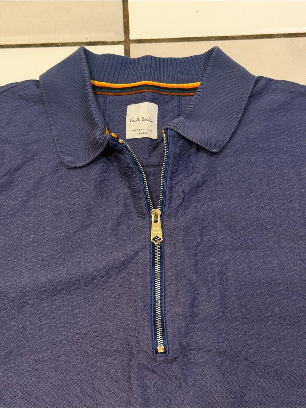 Paul Smith plum zip polo shirt made in Italy